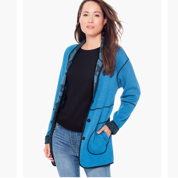 Nic+Zoe NOW AND LATER REVERSIBLE JACKET in blue multi, Size PS
New with tags - Picture 10 of 16